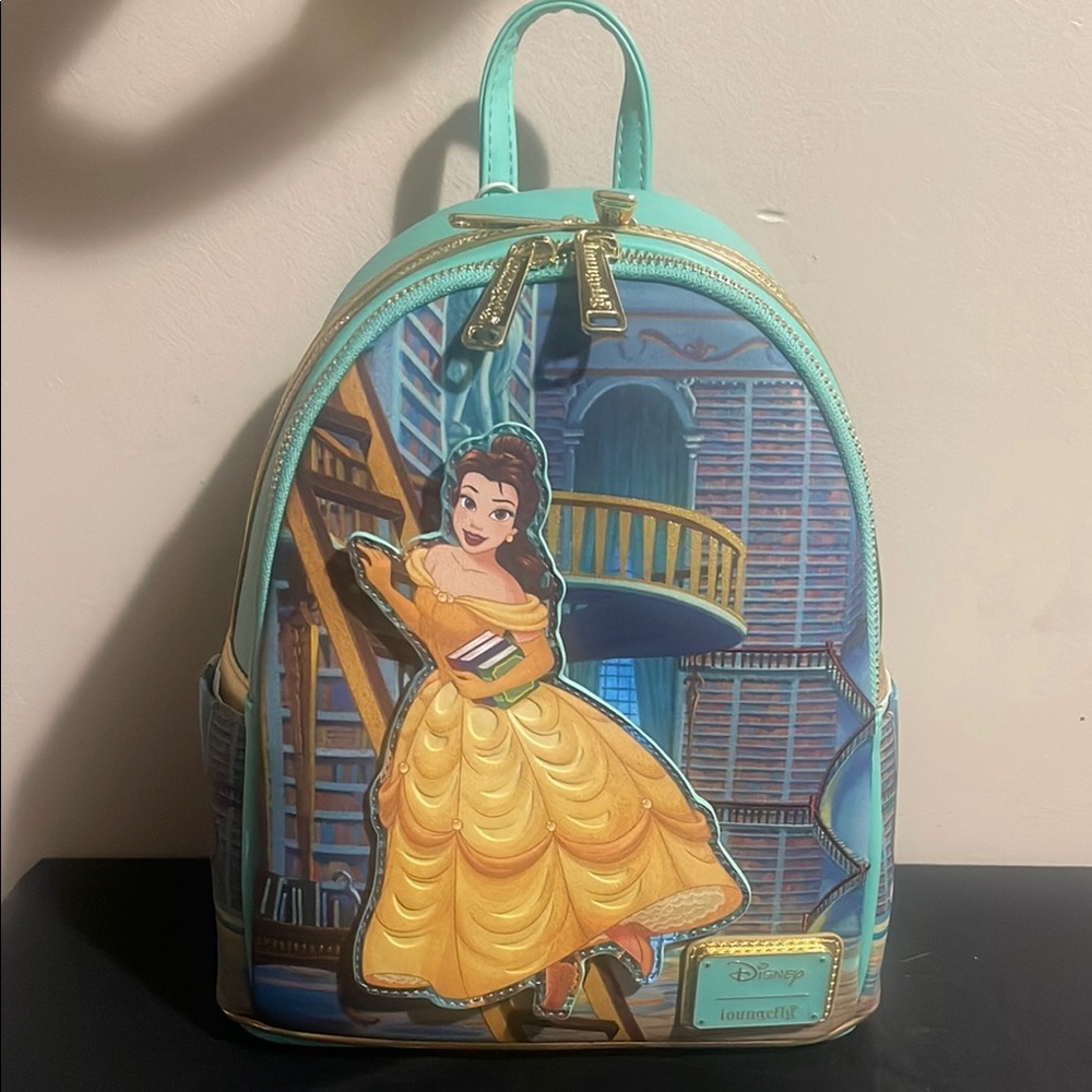 Loungefly Disney Belle Aqua and Yellow Backpack